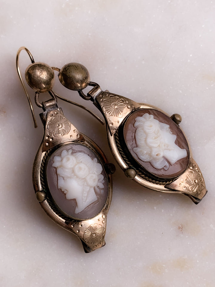 Special Pair of Gold-Filled Victorian American Earrings
