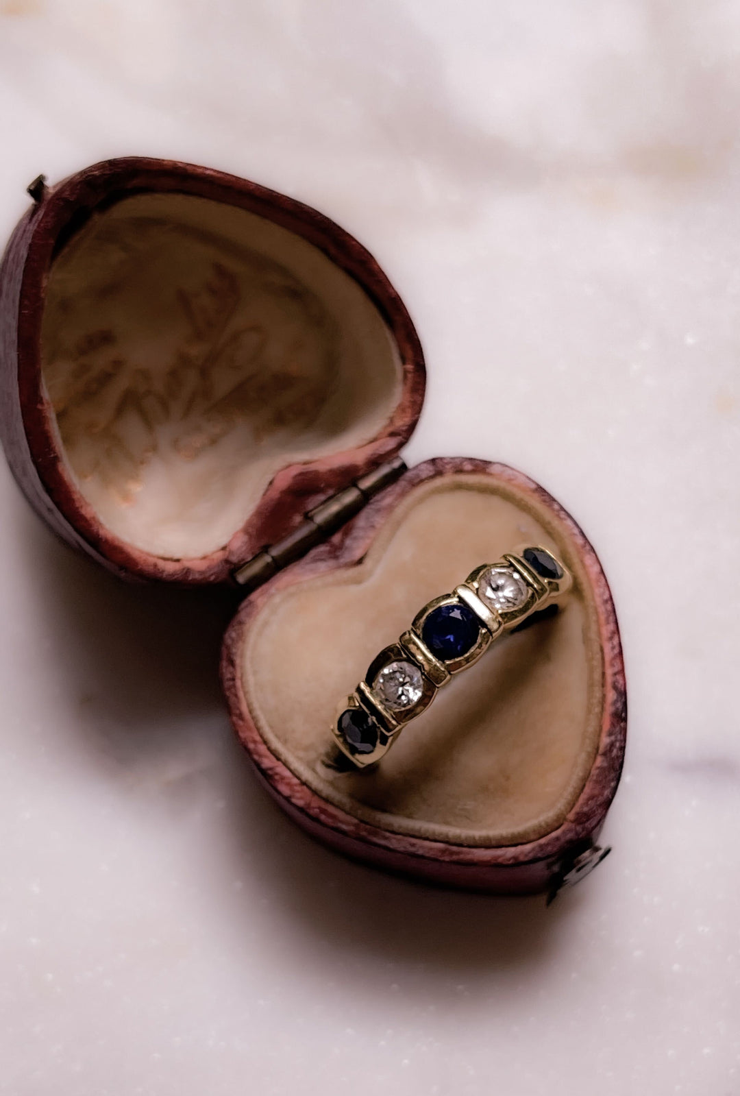 18k Vintage Sapphire and Diamond Ring