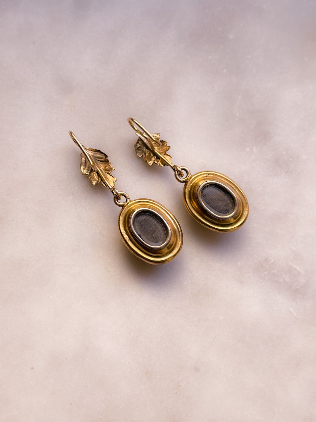 Delicious Pair of English Victorian Earrings in 15k