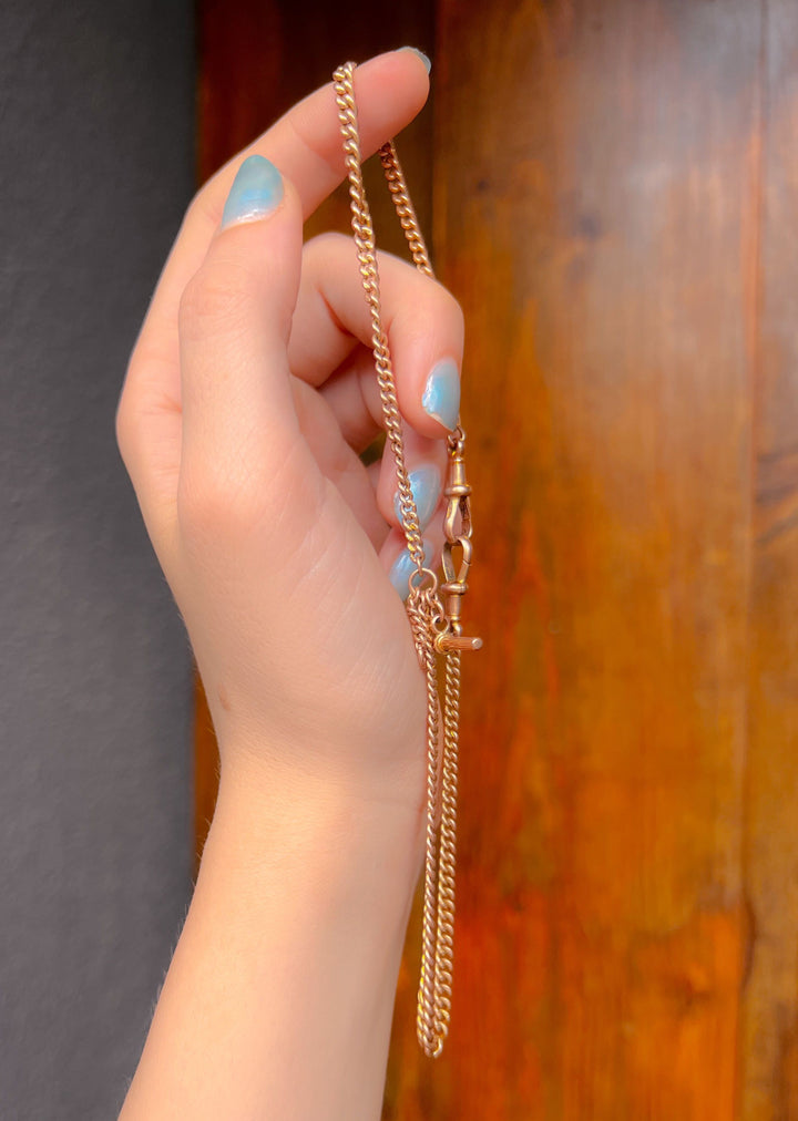 9k 14.5” Delicate Cuban Watch Chain c. 1890