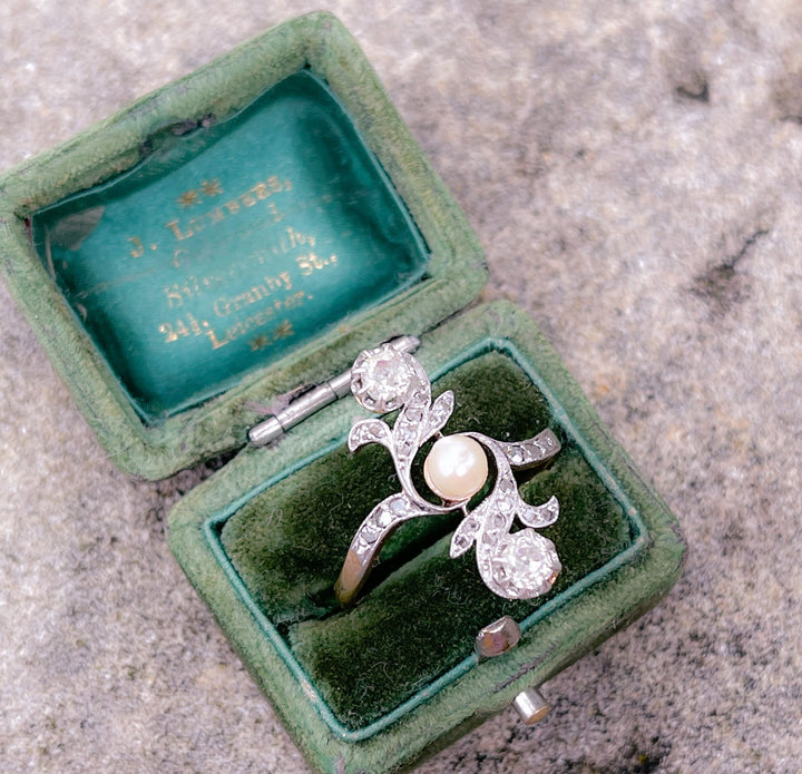 Stunning French 18k Platinum-Topped Belle Epoque Dinner Ring