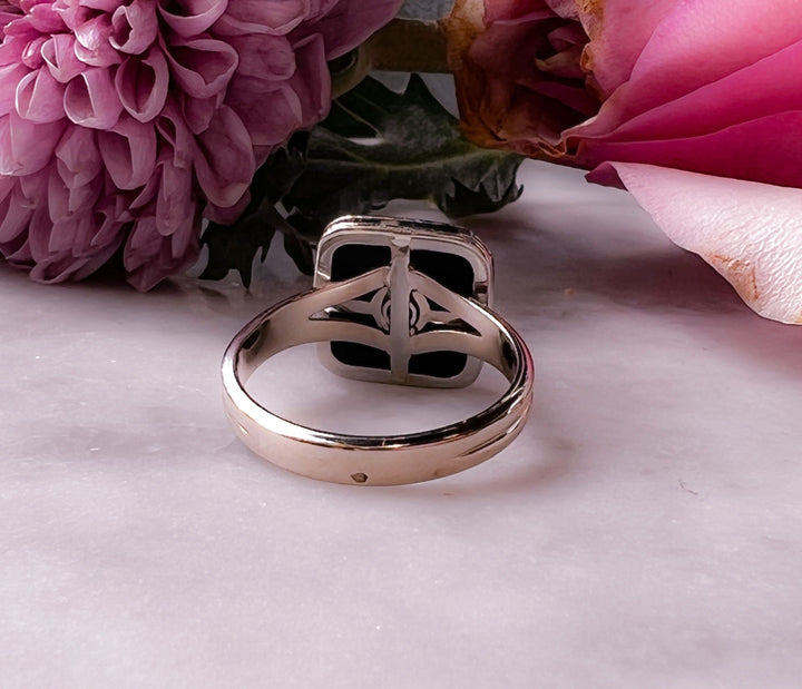 Platinum and Diamond Onyx Conversion Ring