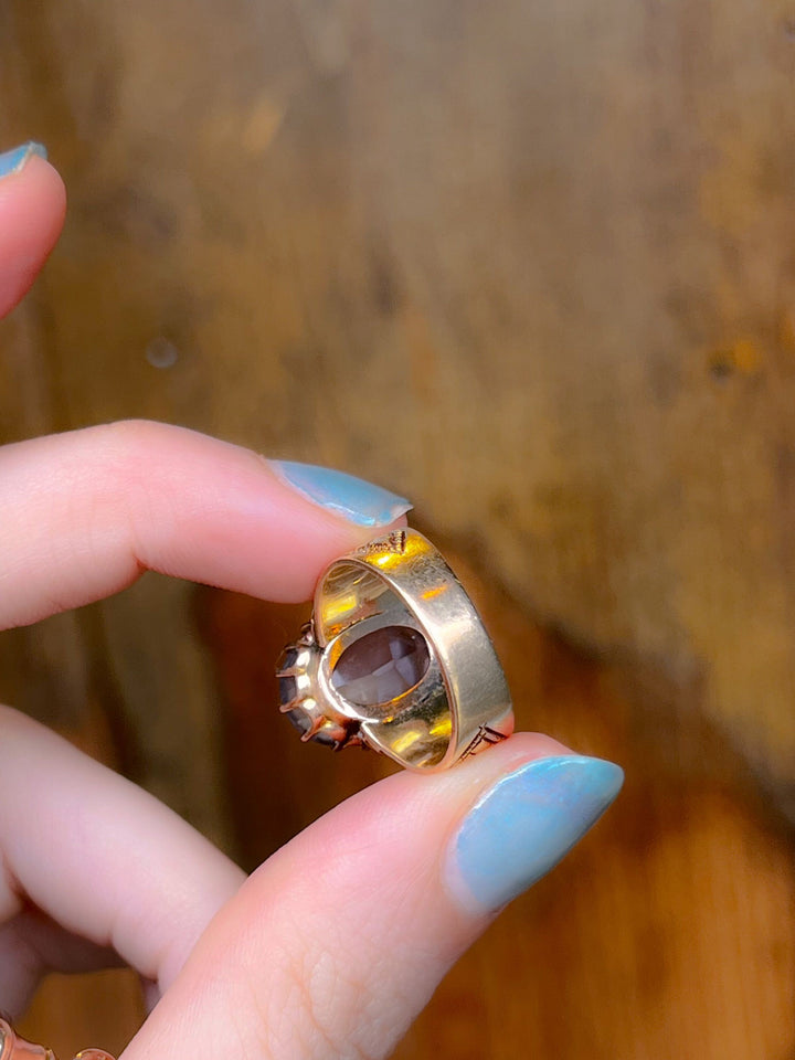 Sizable Victorian Amethyst Ring Circa 1870