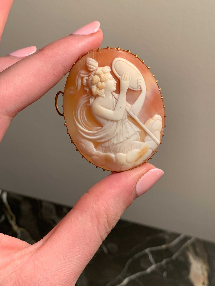 Goddess Pamona Cameo Pendant in 14k