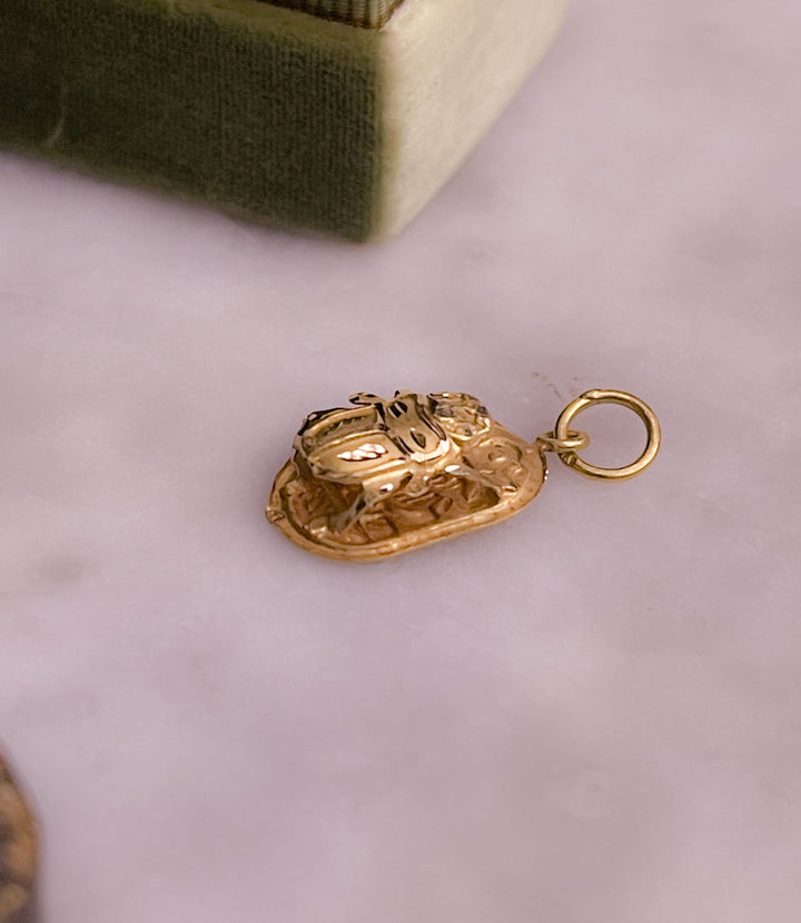 14k Scarab Charm