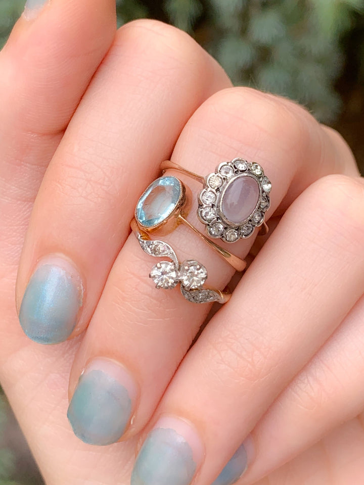 18k Yellow Gold + Platinum Diamond Toi et Moi Ring