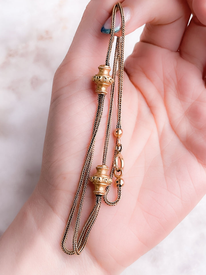 18k French Double Station Collar Chain