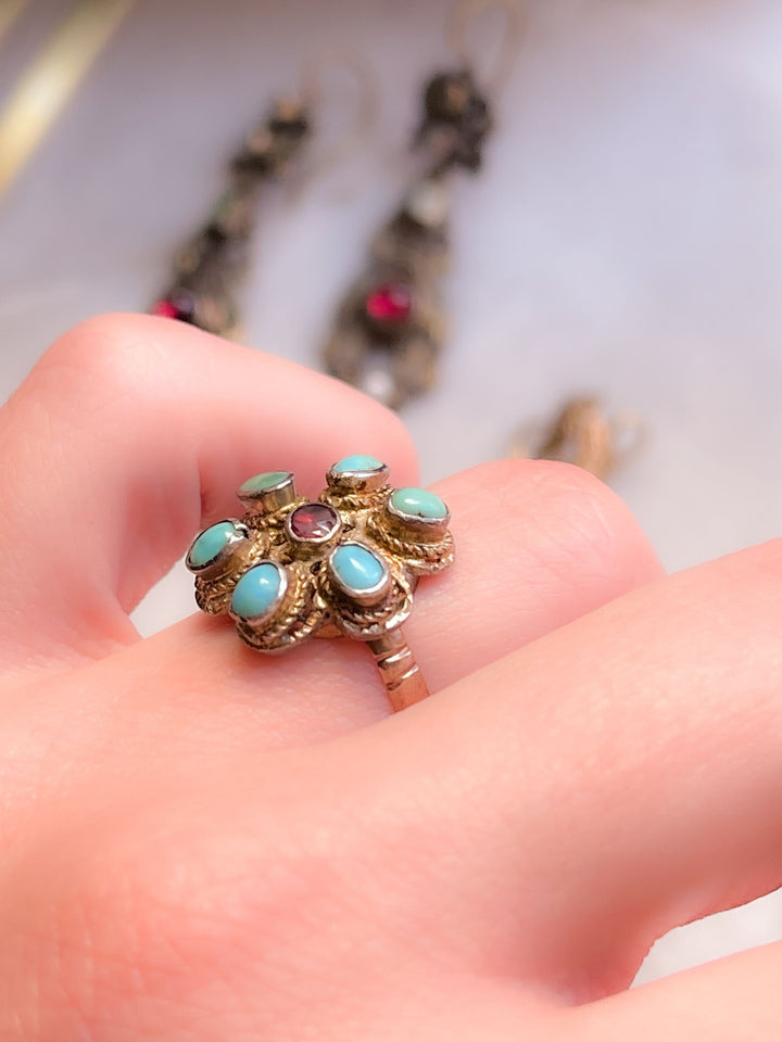 Stunning Vermeille Silver and 12k Austro-Hungarian Conversion Ring