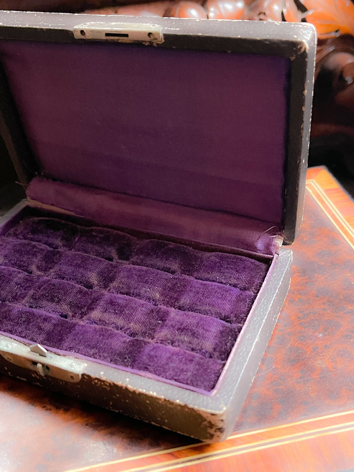 Glorious Purple Velvet Multi-Ring Box Circa 1910