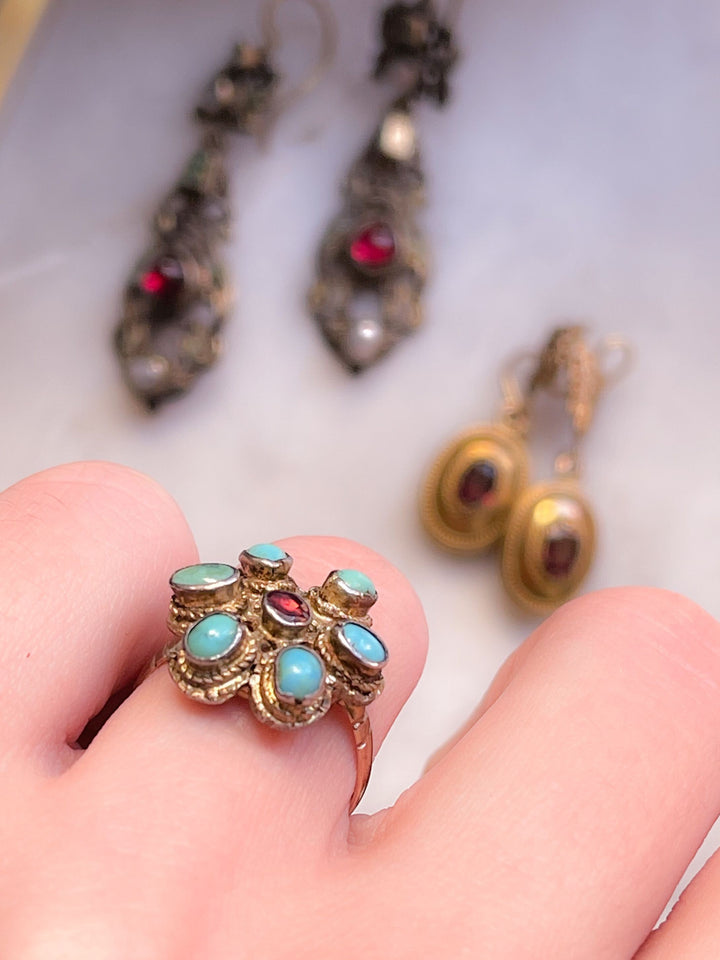 Stunning Vermeille Silver and 12k Austro-Hungarian Conversion Ring