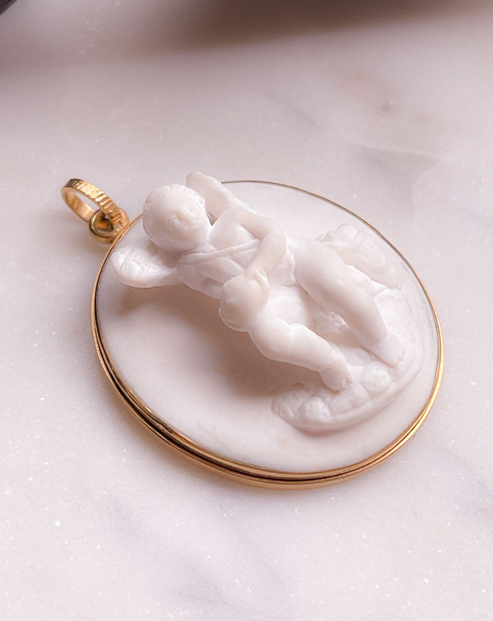 White Lava Cupid in 14k