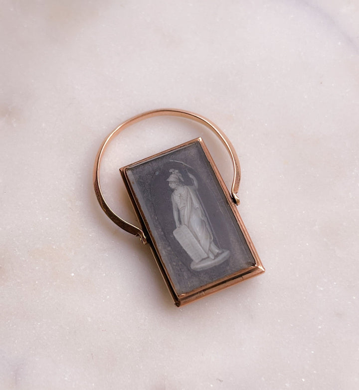Rare Early 19th C Flip Ring of Minerva