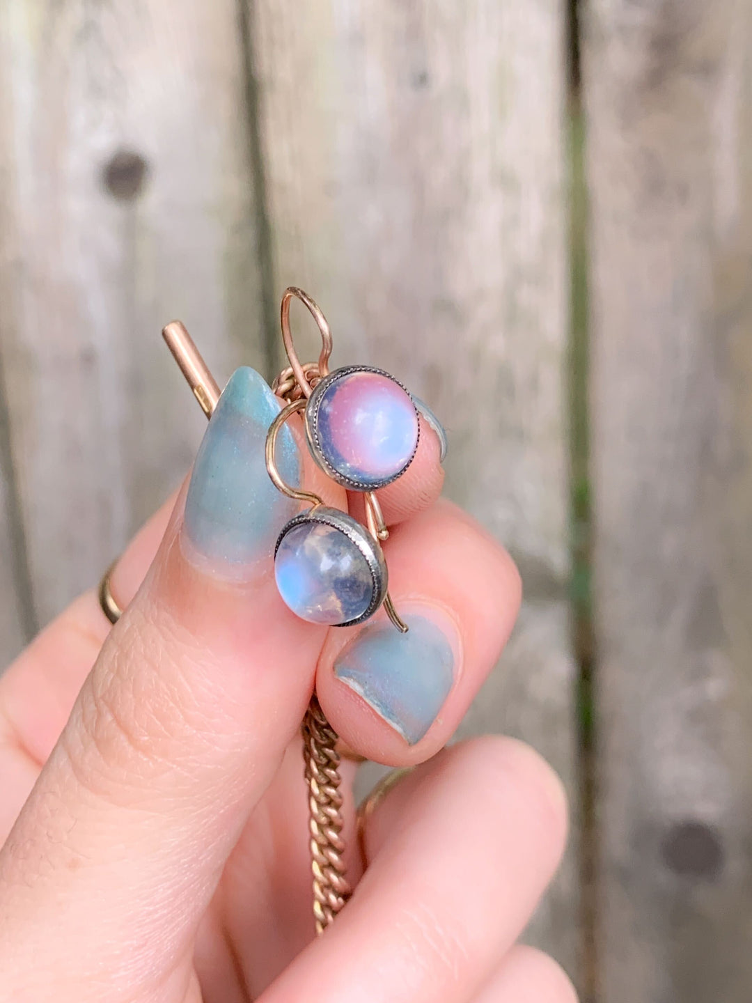 Moonstone Cabochon Earrings