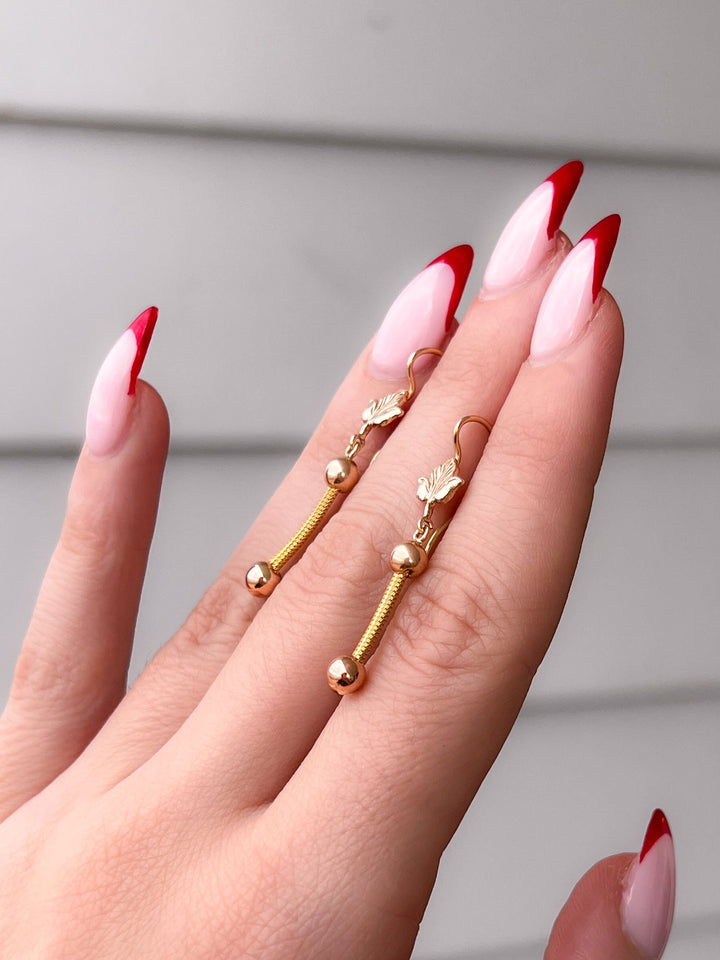 14k Chain Station Earrings