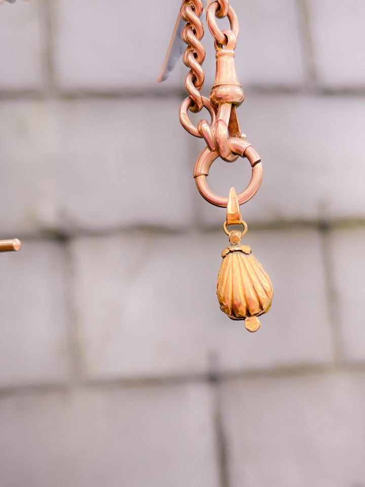 Adorable 18k Gold Rose-Cut Diamond and Ruby Drop Pendant