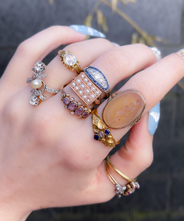 Superb French Platinum, Diamond, and Sapphire Ring