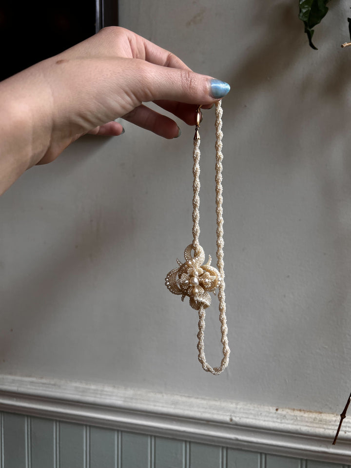 All Original Victorian Pearl Sculptural Slide Necklace