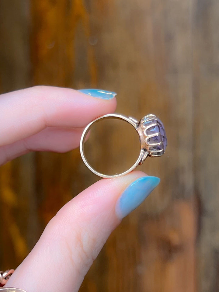 Sizable Victorian Amethyst Ring Circa 1870