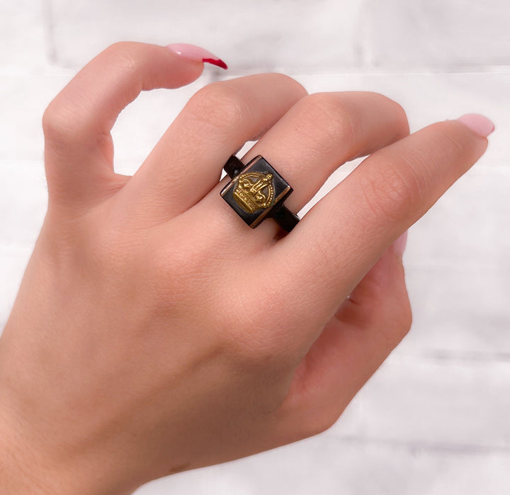 Rare Mid-19th C Crown Ring