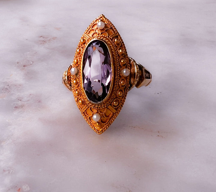 Sumptuous Victorian Archeological Revival Ring