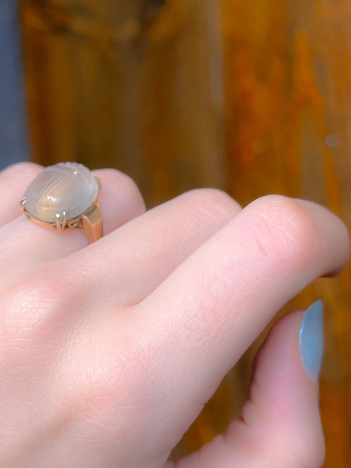Adularescent Quartz Scarab Circa 1940