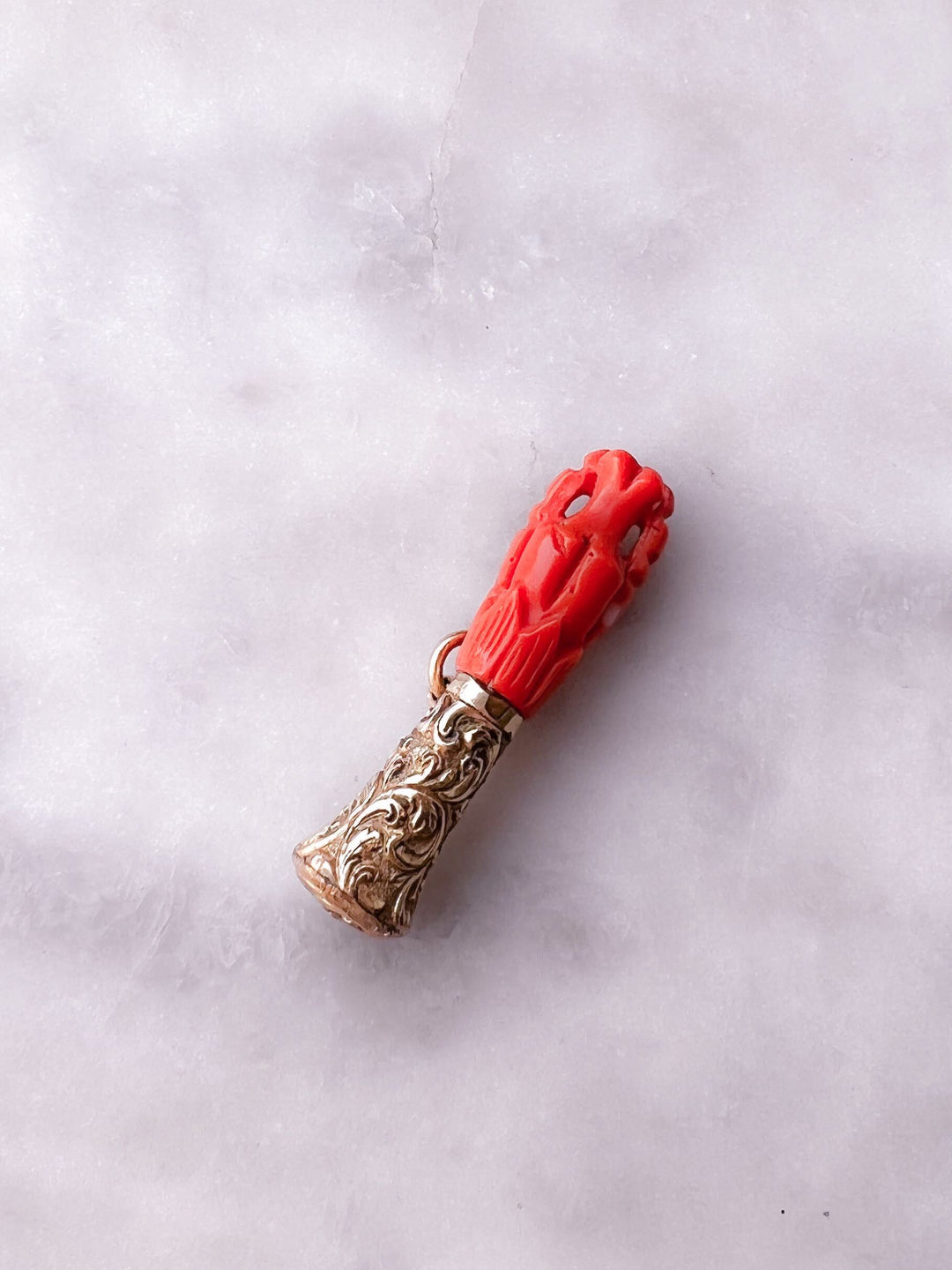 Outrageous Early 19th C Coral Fob