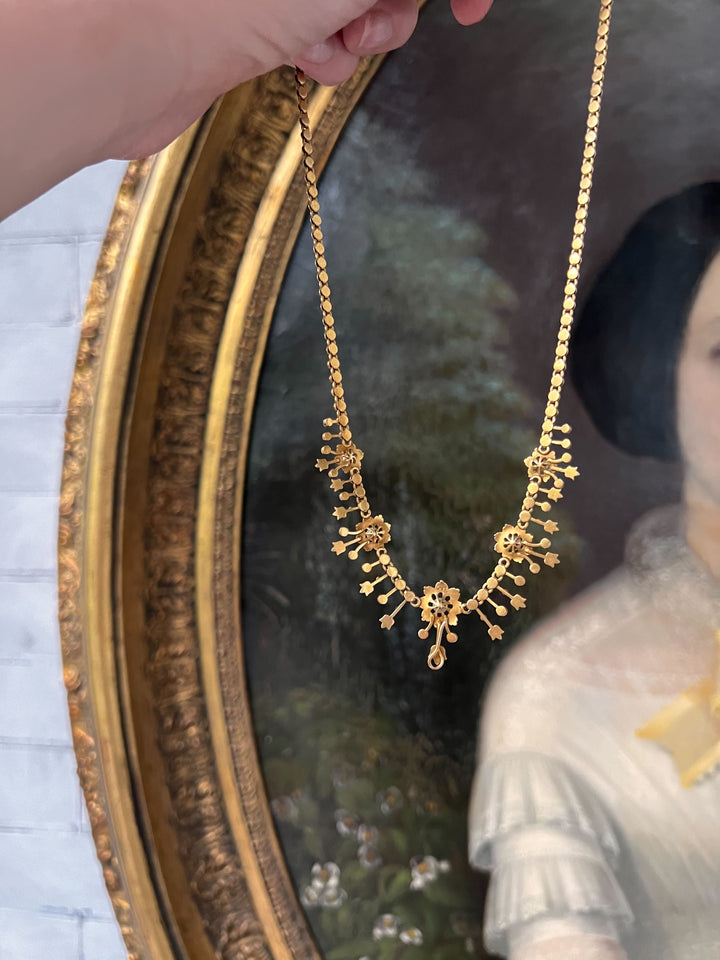 Stunning Archaeological Revival Pearl Fringe Necklace