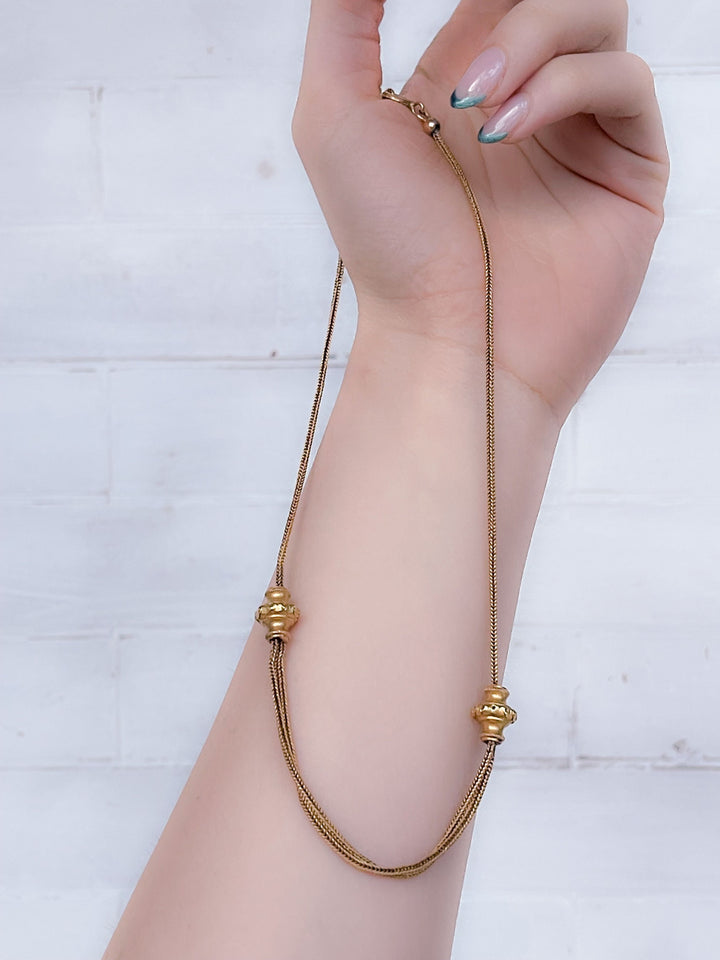 18k French Double Station Collar Chain