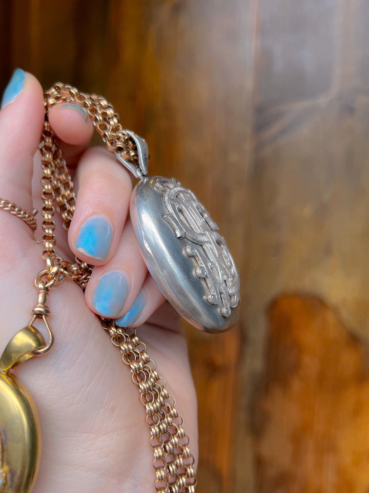 Massive Sterling Initial Locket Over 2.25"