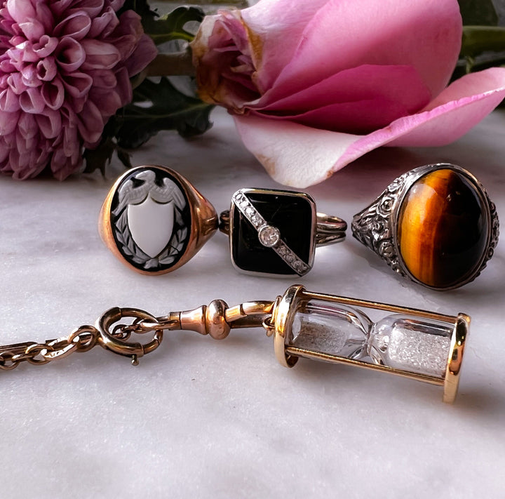 Art Nouveau Sterling Silver Tiger Eye Ring