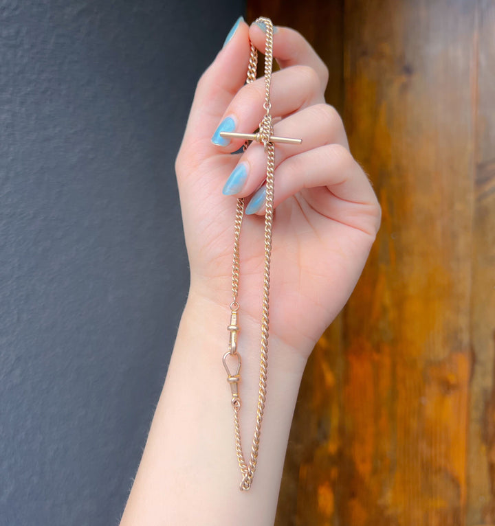 9k 14.5” Delicate Cuban Watch Chain c. 1890