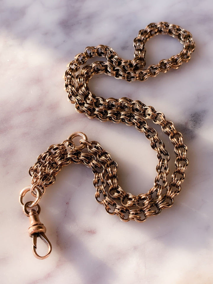 10k American Chain Necklace with Dog Clip