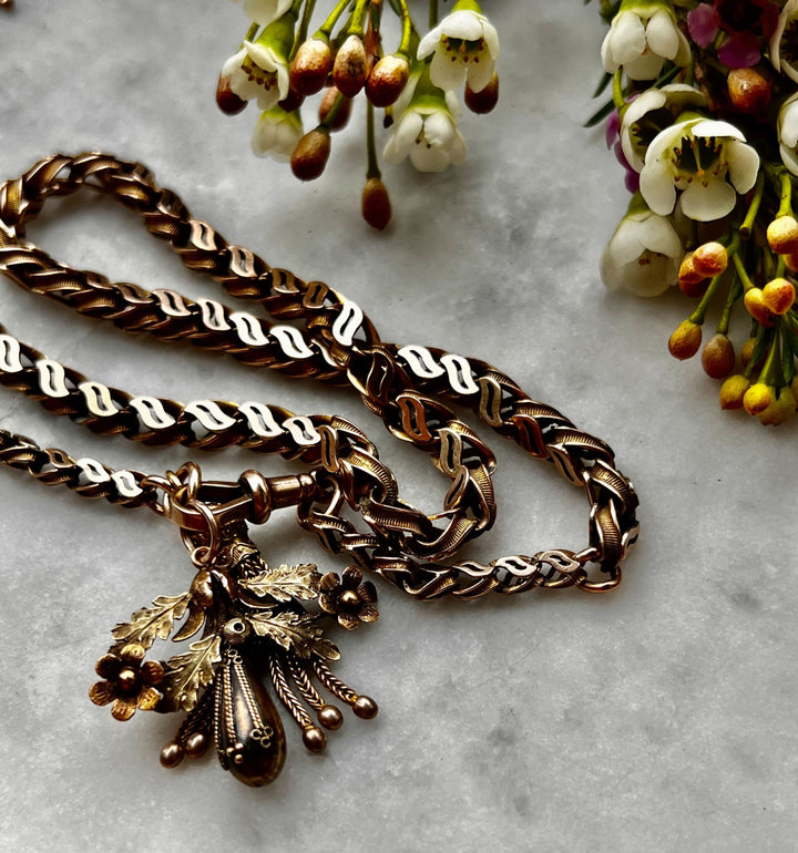 Stunning Ribbon Link Watch Chain With Tassel