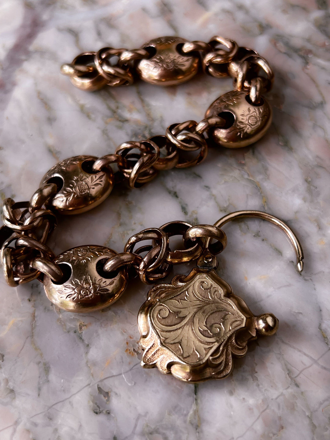 Special Pinchbeck & Brass Bracelet with Victorian Padlock