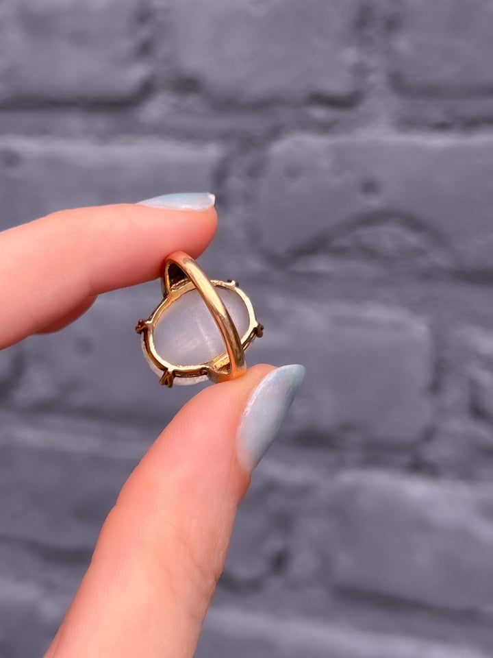 Adularescent Quartz Scarab Circa 1940