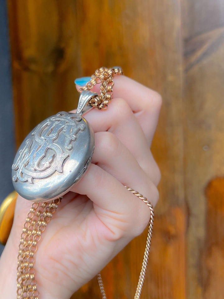Massive Sterling Initial Locket Over 2.25"