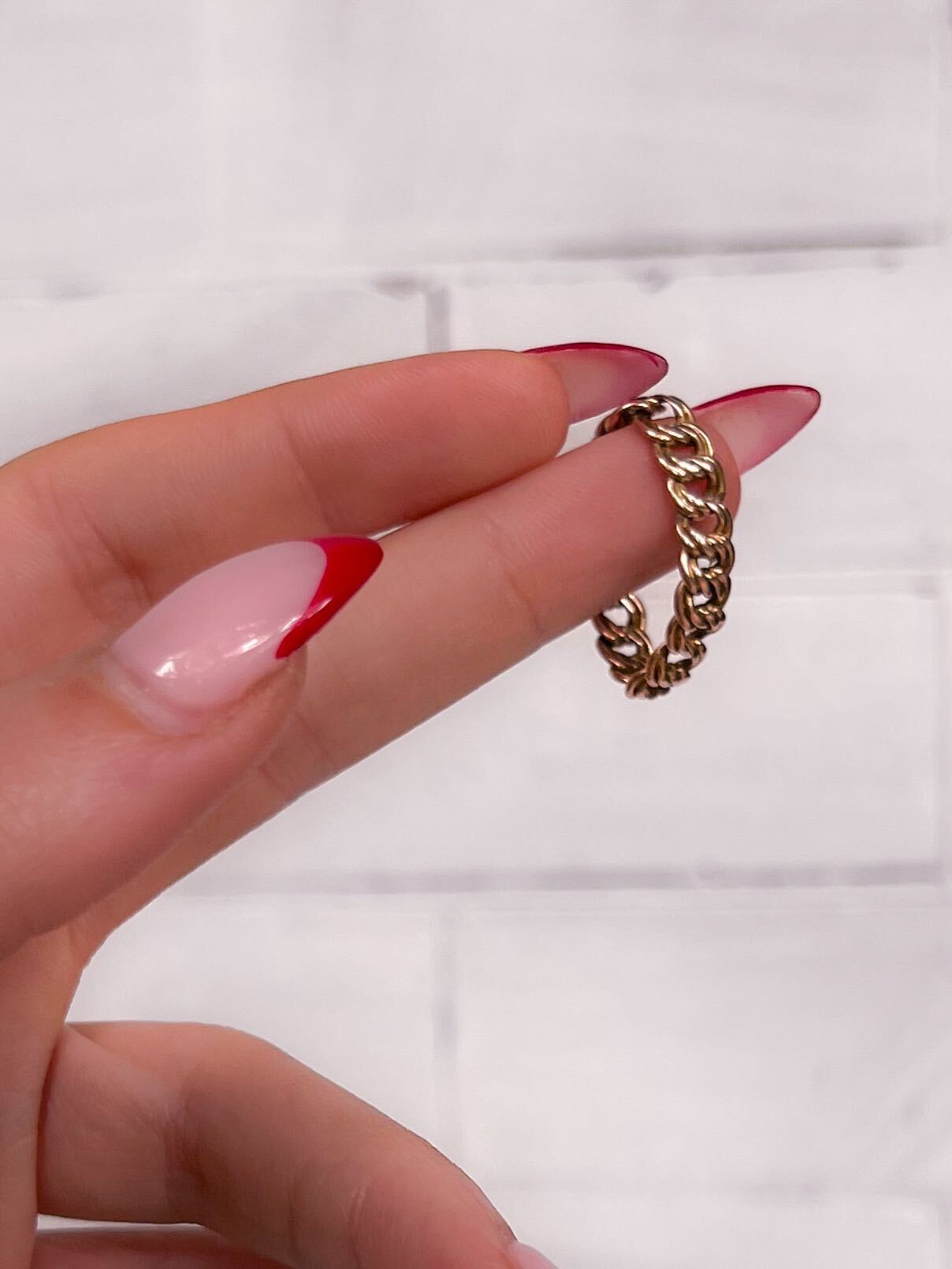 14k Thick Vintage Chain Ring
