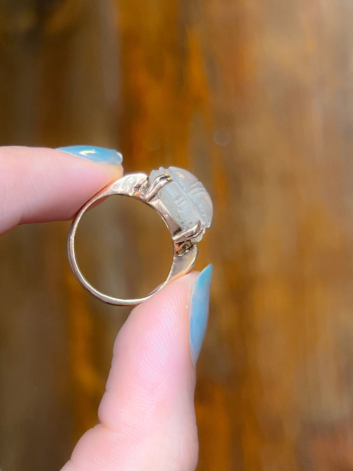 Adularescent Quartz Scarab Circa 1940