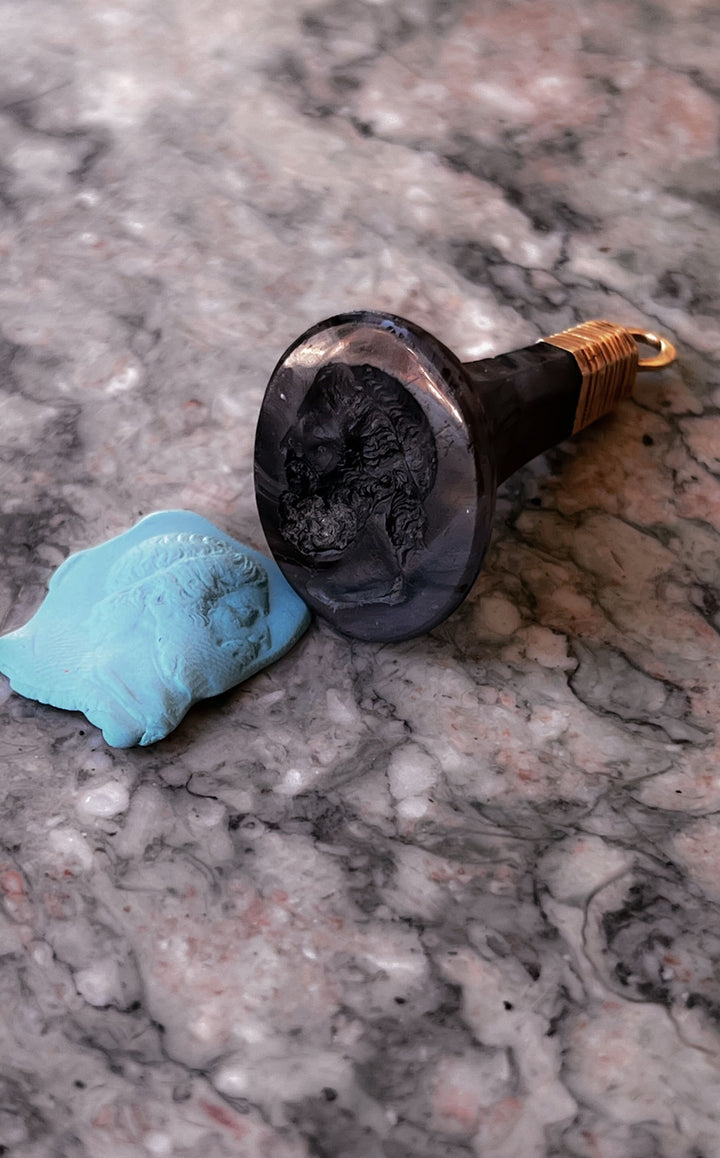 Outrageous Georgian 15k Topped "Marble" Fob