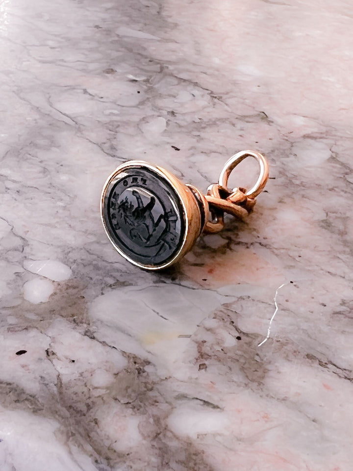 Superb Small Scale 18k Bloodstone Fob