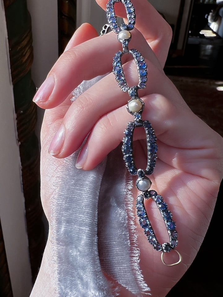 Sumptuous Sapphire and Pearl Necklace