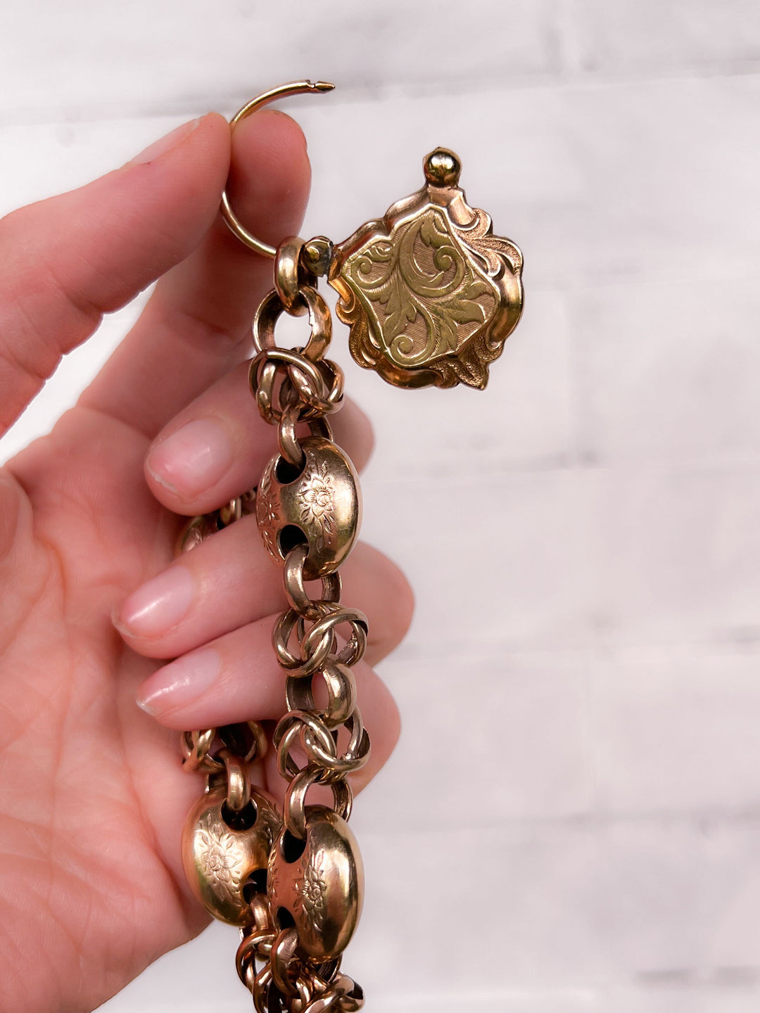 Special Pinchbeck & Brass Bracelet with Victorian Padlock