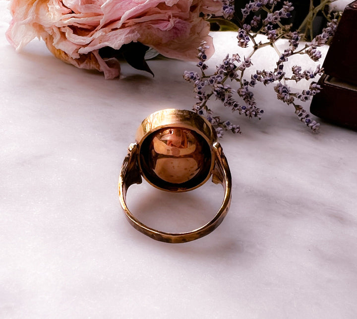 Glorious Antique Georgian Amethyst & Seed Pearl Conversion Ring