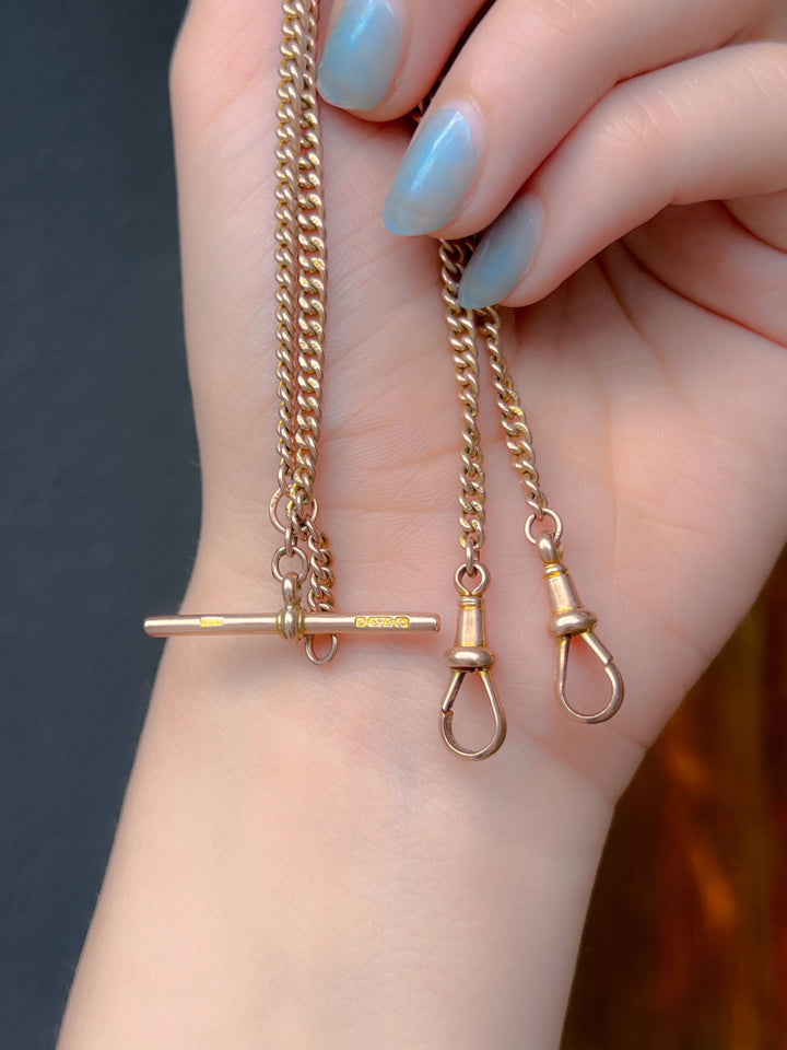 9k 14.5” Delicate Cuban Watch Chain c. 1890