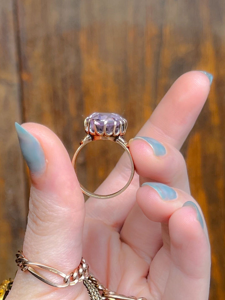 Sizable Victorian Amethyst Ring Circa 1870