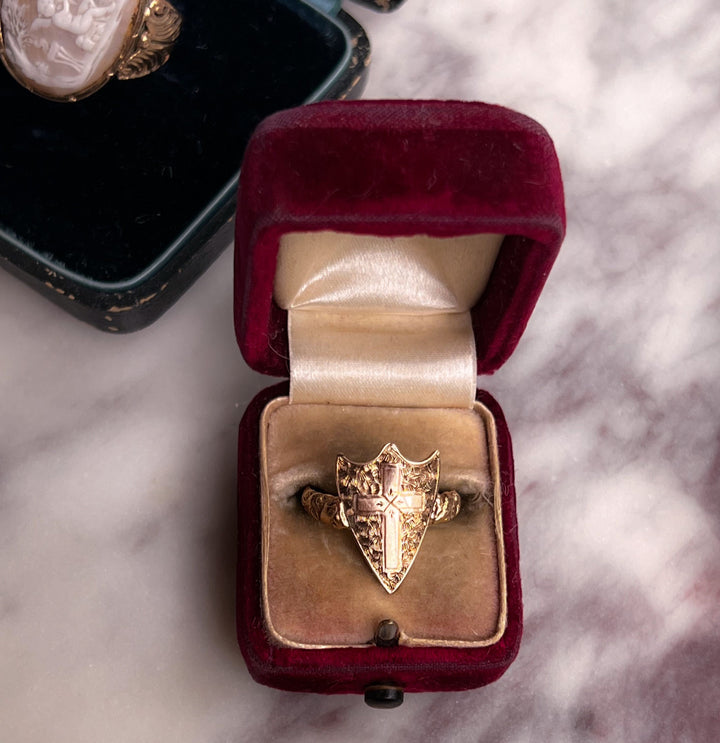 Delicate 9k Shield Ring