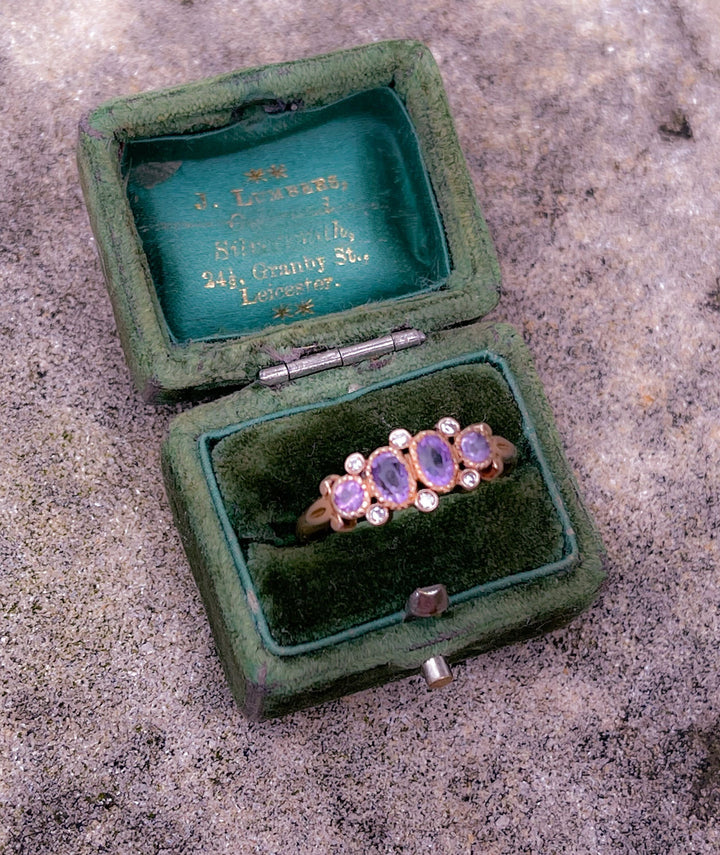 Precious Victorian Amethyst and Diamond Band