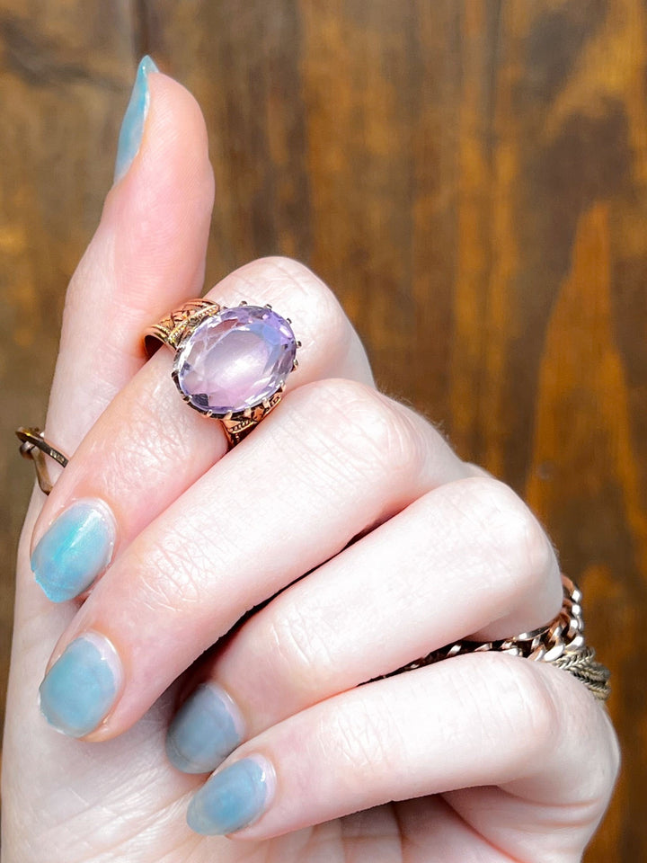 Sizable Victorian Amethyst Ring Circa 1870
