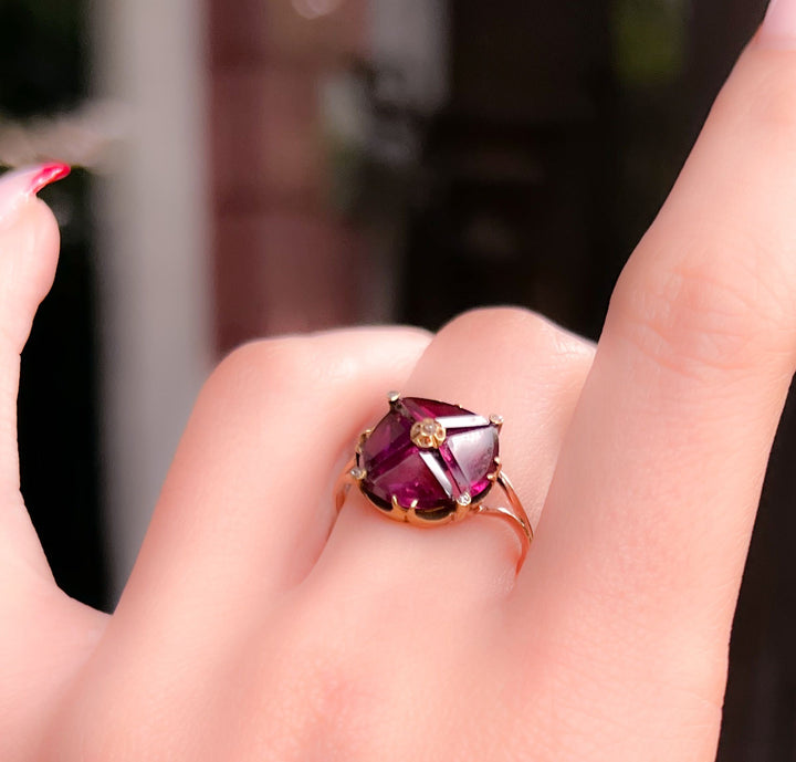 Gorgeous Almandine Garnet Maltese Cross Ring