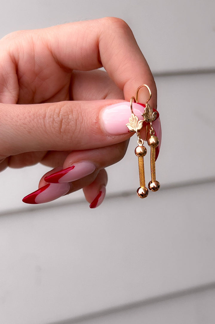 14k Chain Station Earrings